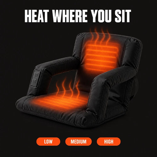 Heated seat and backrest with low, medium and high settings