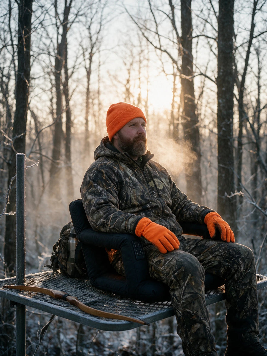 Hunter on BlindWarm in a treestand